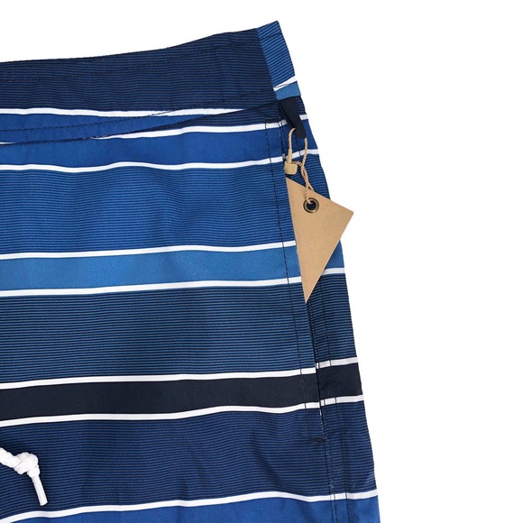 Original Penguin NEW Mens Size 36 Blue Striped Board Shorts Swimwear Swim Shorts - Picture 2 of 7